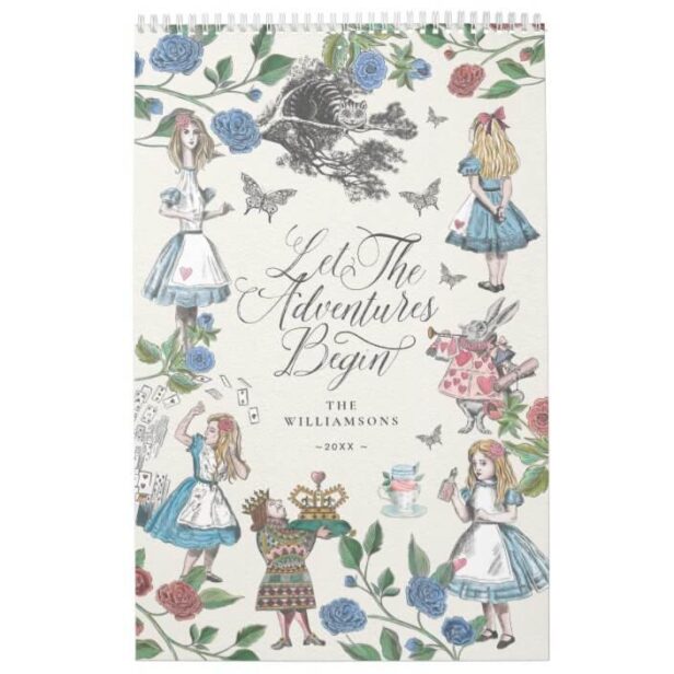 Chic Alice In Wonderland Fairytale Storybook Photo Calendar