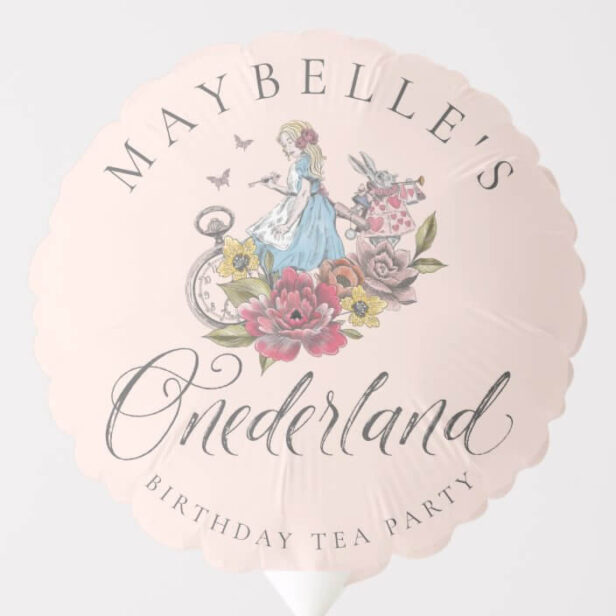 Fairytale Alice In ONEderland Birthday Tea Party Balloon