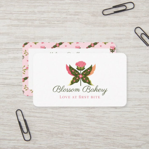 Fun Butterfly Blossom Floral Garden Bakery Cupcake Business Card