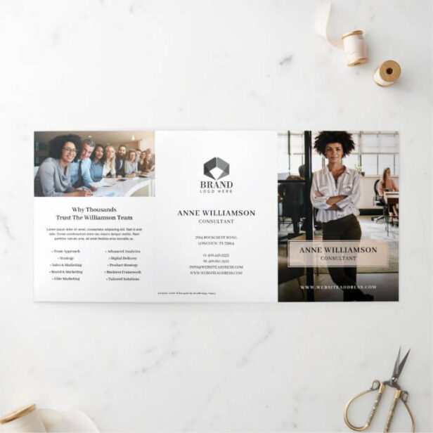 Minimal & Professional Business Marketing & Sales Tri-Fold Card