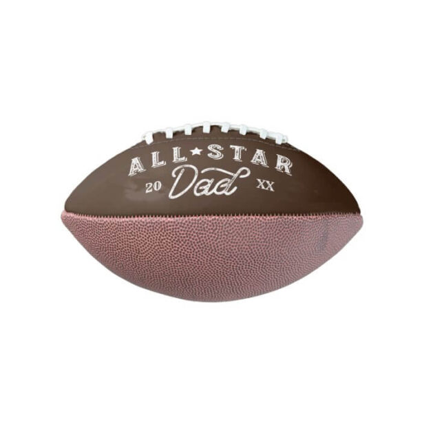 All Star Dad Gift For Dad Custom Photo & Monogram Brown Football