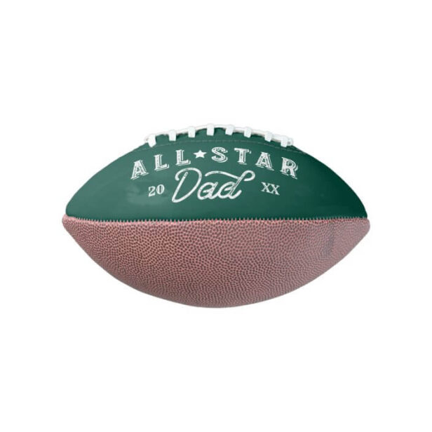 All Star Dad Gift For Dad Custom Photo & Monogram Green Football