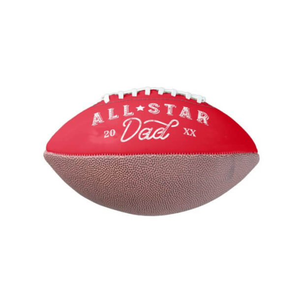 All Star Dad Gift For Dad Custom Photo & Monogram Red Football