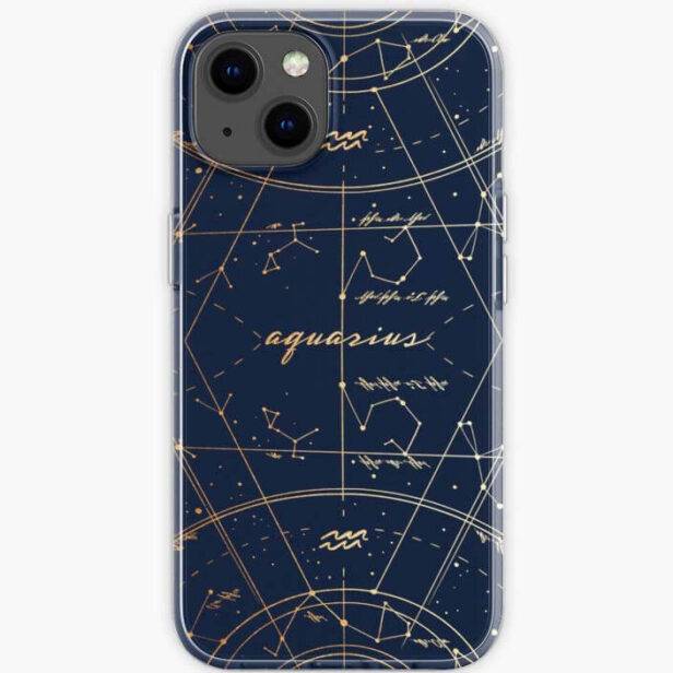 Aquarius Vintage Zodiac Astrology Sky Map iPhone Case