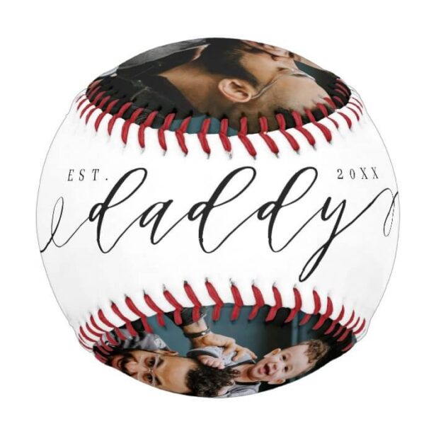 Best Daddy Ever Script Father's Day Photo Collage Baseball