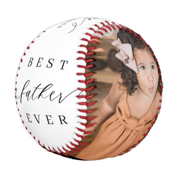Best Father Ever Elegant Script Photos Names Year Baseball