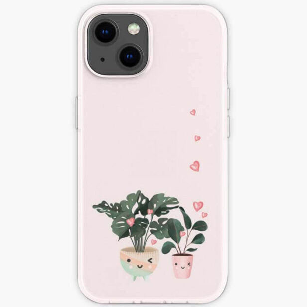 Cute & Adorable Watercolor Kawaii Potted Plants iPhone Case