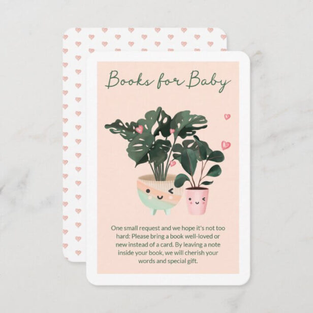 Its A Girl Baby In Bloom Cute Potted Plants Books For Baby Enclosure Card
