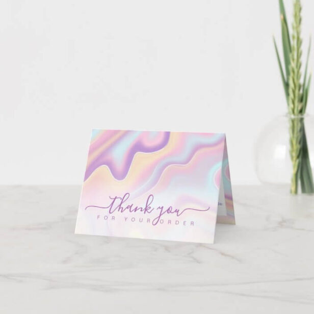 Pink Iridescent Holographic Thank you for your Order