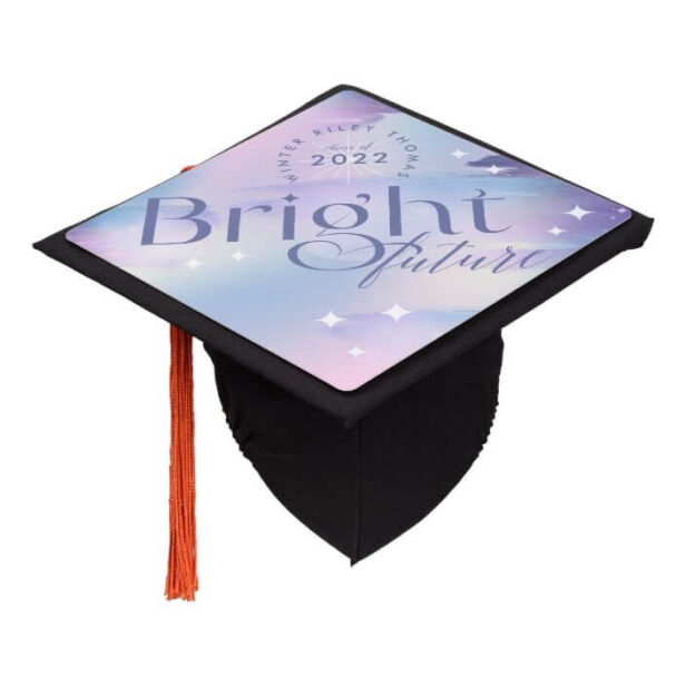 Bright Future Starry Iridescent Pastel Grad Graduation Cap Topper
