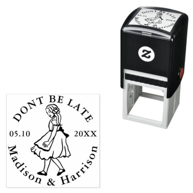 Don't Be Late Alice In Wonderland Save Our Date Self-inking Stamp