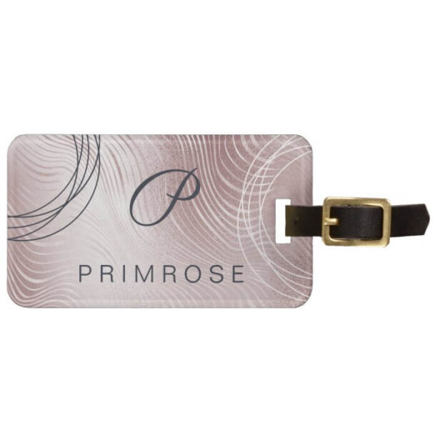 Elegant Abstract Glam Rose Gold Custom Monogram Luggage Tag