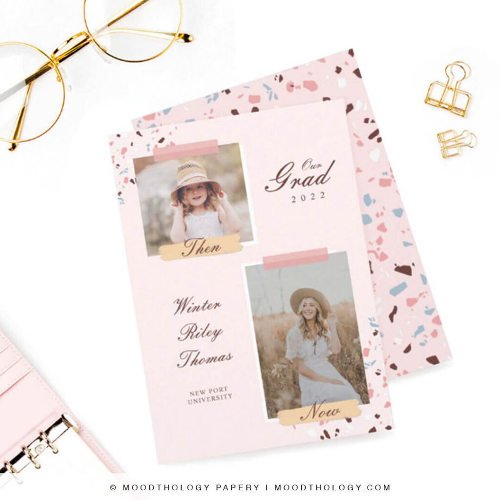 Girly Pink Terrazzo Graduation Collection By Moodthology Papery