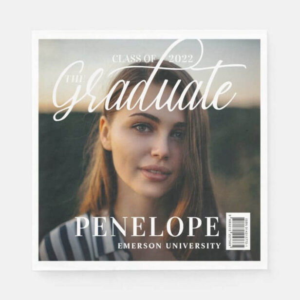 The Graduate Script Photo Magazine Graduation Napkins