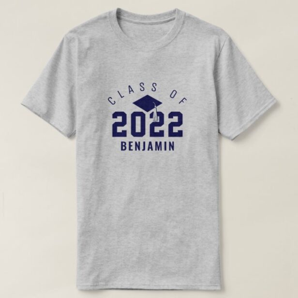 Varsity Style Graduate Class of 2022 Custom Name Grey T-Shirt