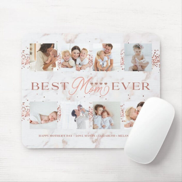 Best Mom Ever Rose Glitter 8 Photos Mother's Day Mouse Pad