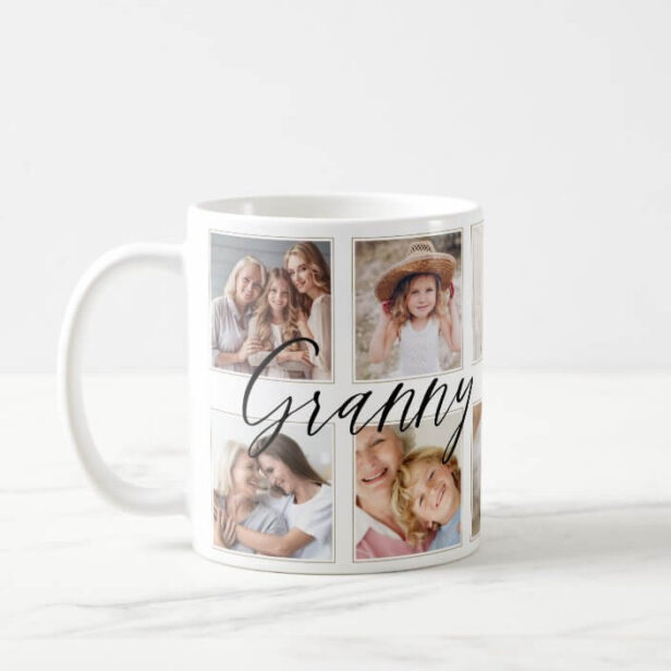Modern Granny Script | Grandchildren Photo Collage Coffee Mug