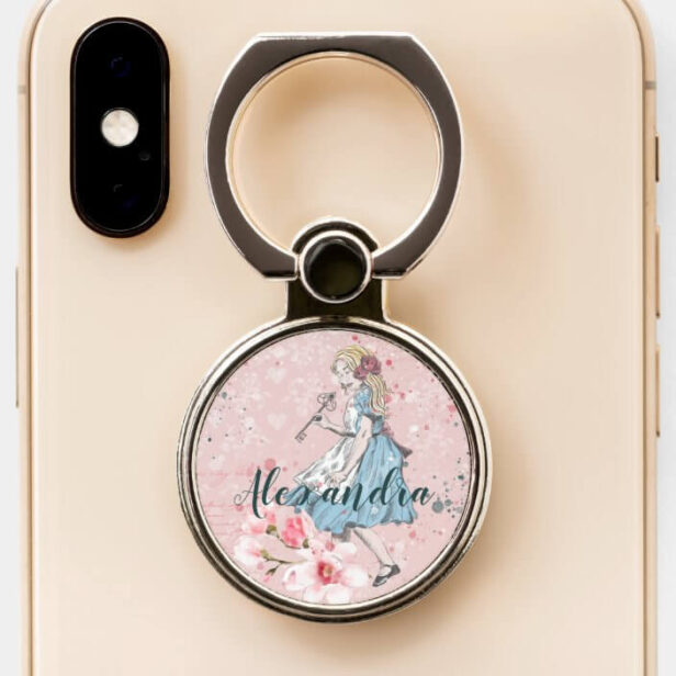 Alice In Wonderland Design Custom Name Phone Ring Stand