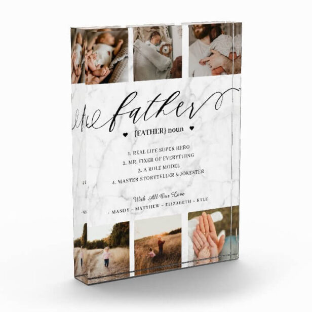 Father Dictionary Definition Photo Collage Marble Photo Block