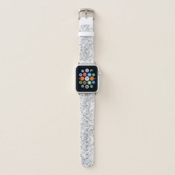 Trendy Silver Metallic Glitter Chic Girly Sparkle Apple Watch Band