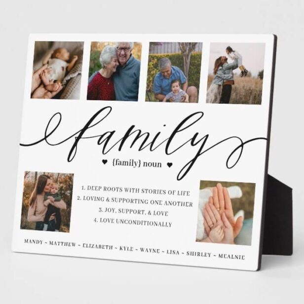 Definition of family Custom Photo Collage Keepsake White Plaque
