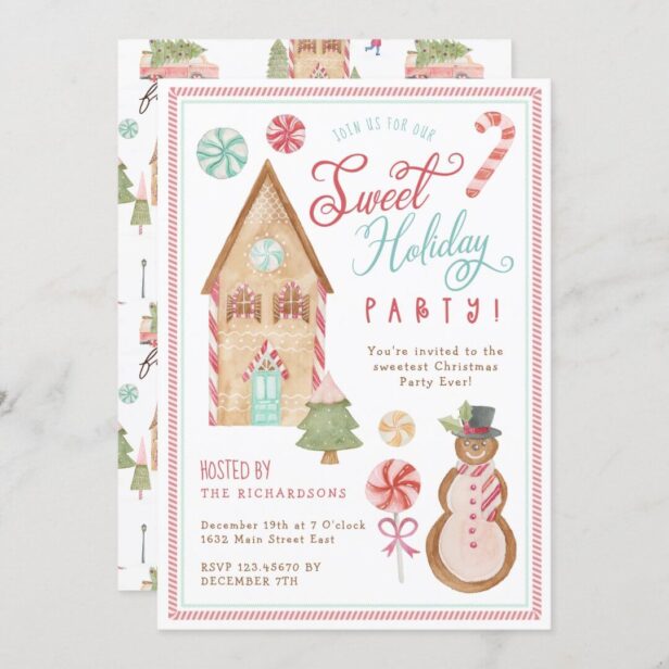 Gingerbread House Sweet Holiday Party Christmas Invitation