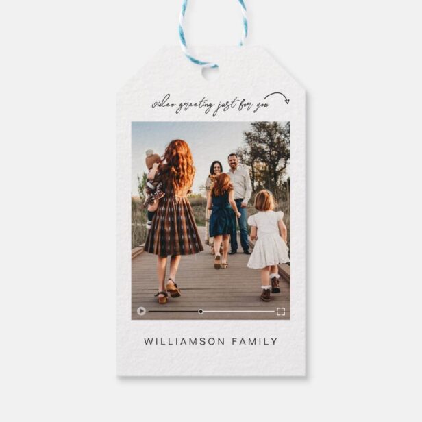 Love & Joy QR Code Video Message Family Photo Gift Tags