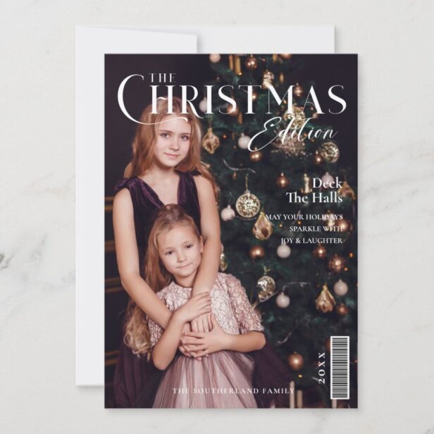 The Christmas Edition Family Photo Magazine Cover Holiday Card
