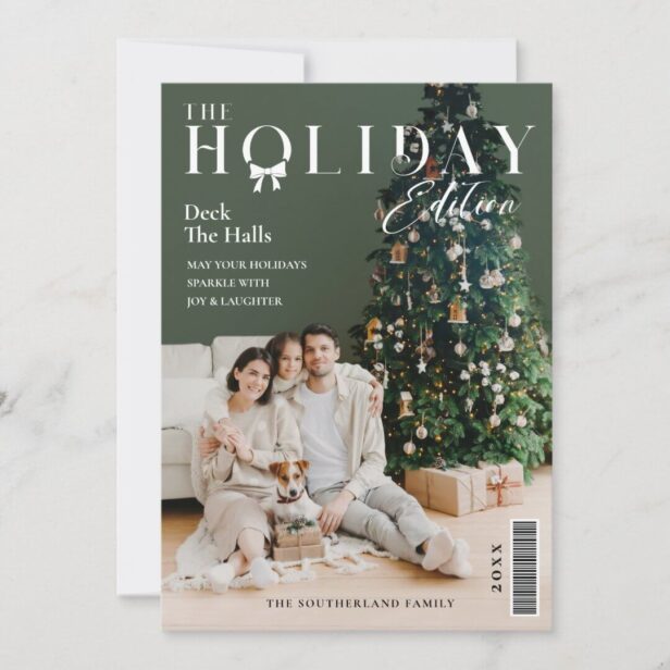 The Holiday Edition Family Photo Magazine Cover Holiday Card