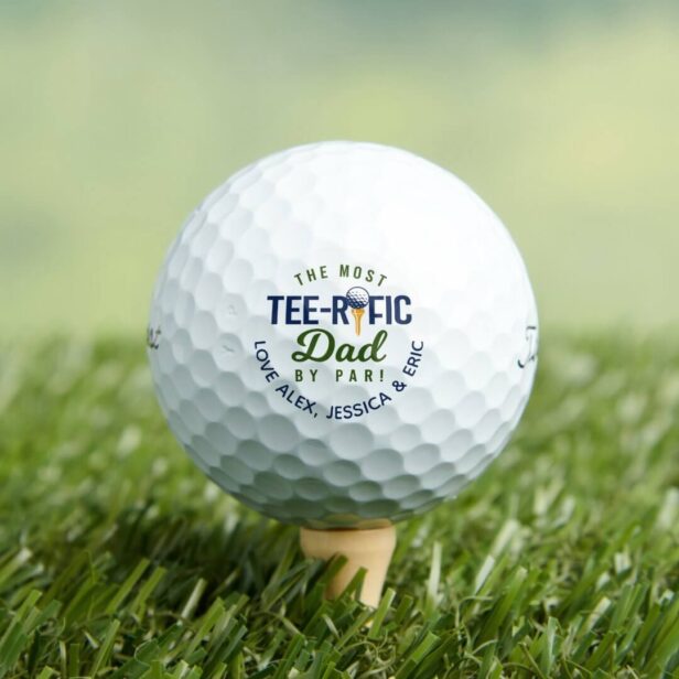 The Most Tee-Rific Dad By Par Fun Personalized Golf Balls