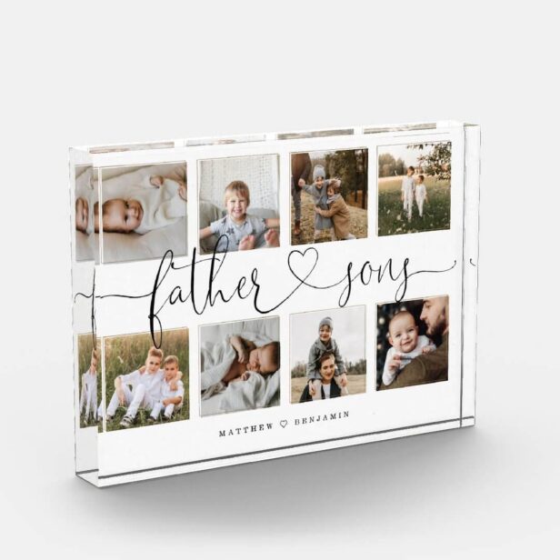 Father Sons Heart Script | Photo Grid Collage Photo Block