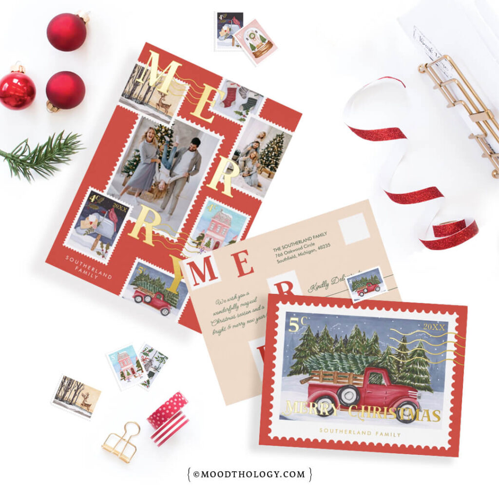 Festive Christmas Postage Stamps Collection Moodthology Papery