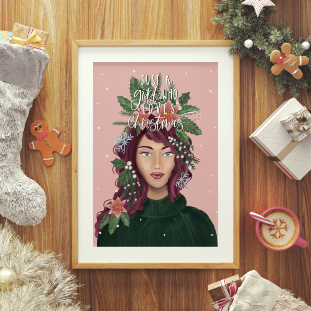 Just A Girl Who Love Christmas Beauty Poster