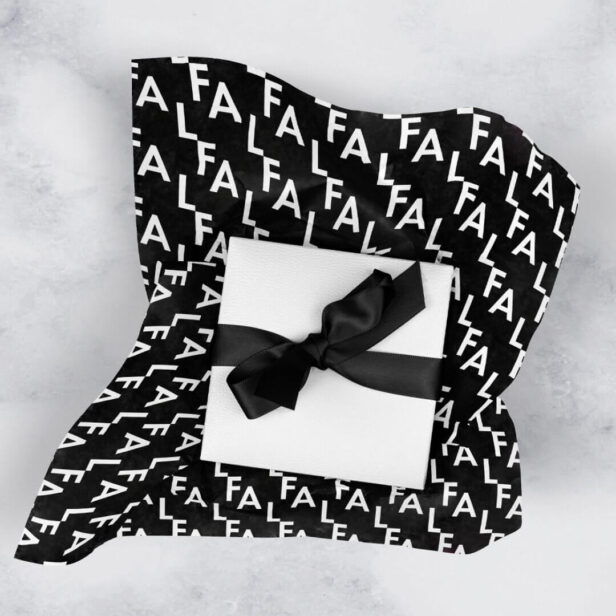 FA LA LA Bold Letters Modern Minimal Black & White Tissue Paper