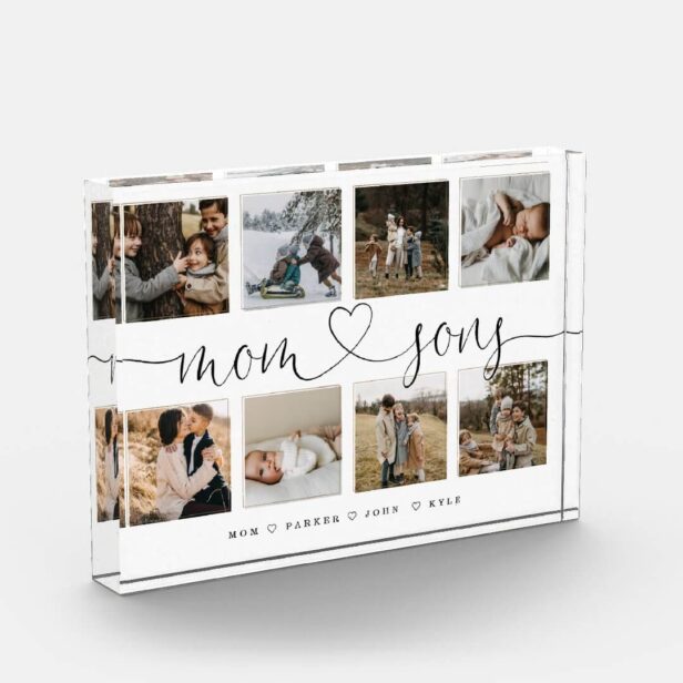 Mom & Sons Heart Script | Photo Grid Collage
