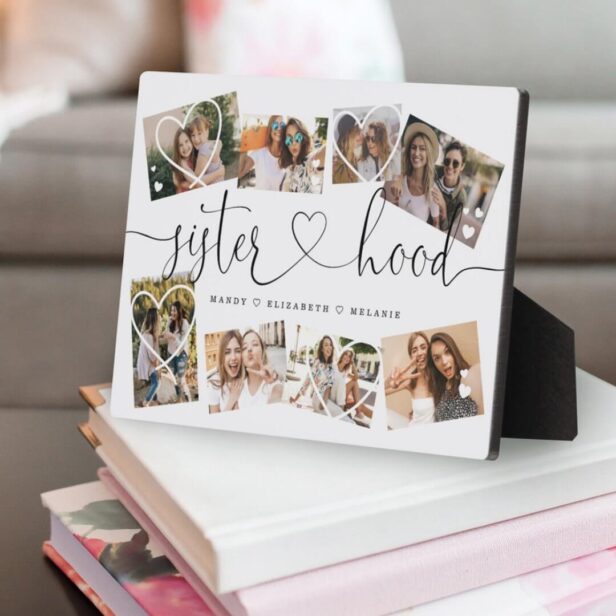 Sisterhood Script | Gift For Sisters Photo Collage Plaque