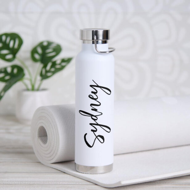 Minimal Modern Elegant Script Personalized Name Water Bottle