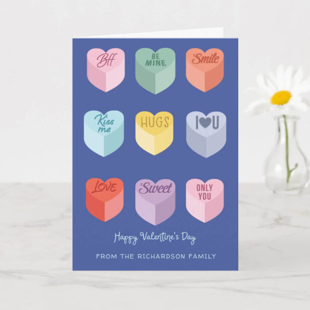Happy Valentine Day Candy Heart Messages Card