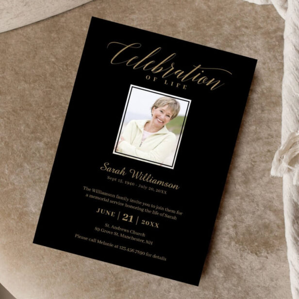 Death Anniversary Celebration of Life Photo Memory Digital Download Invitation