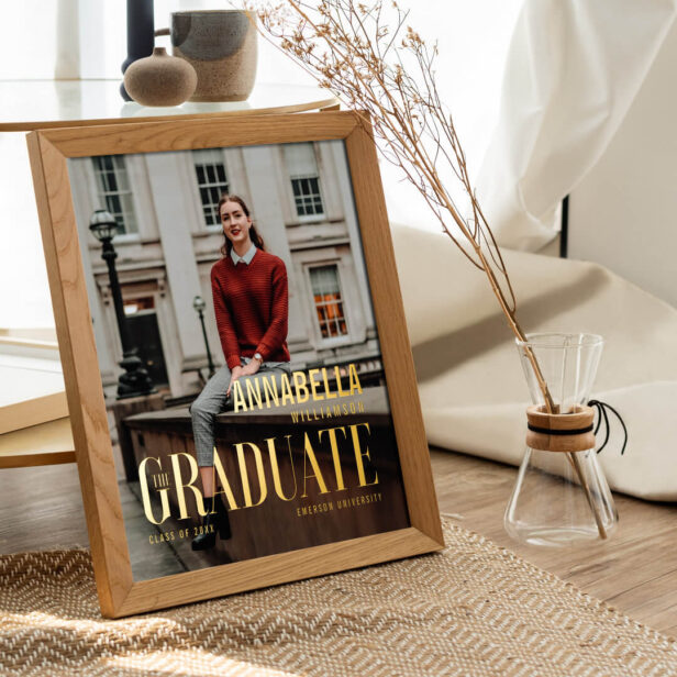 Gift for the Graduate Trendy Magazine Photo Cover Foil Prints