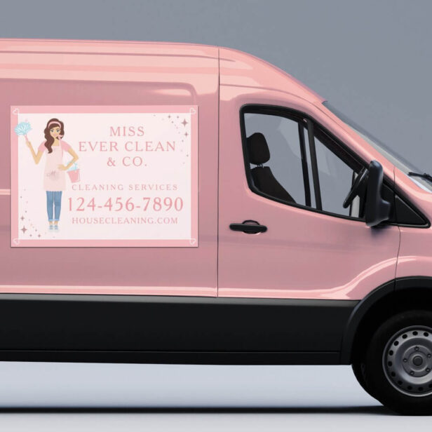 Modern Pretty Woman Cleaning & Maid Services Car Magnet
