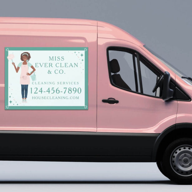 Modern Pretty Woman Cleaning & Maid Services Car Magnet