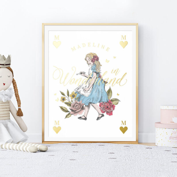 Vintage Alice in Wonderland | Alice & Florals Foil Prints