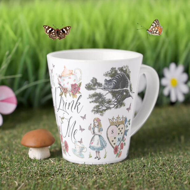 Drink Me | Vintage Alice In Wonderland Tea Party Latte Mug