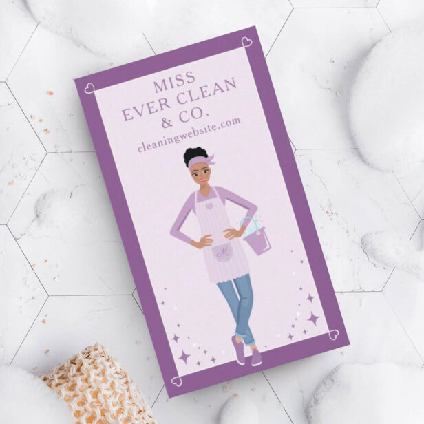 Modern Pretty Woman Cleaning & Maid Services Business Card