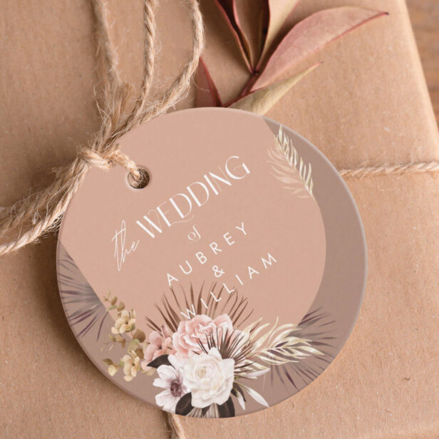 Modern Chic Bohemian Watercolor Floral Wedding Favor Tags