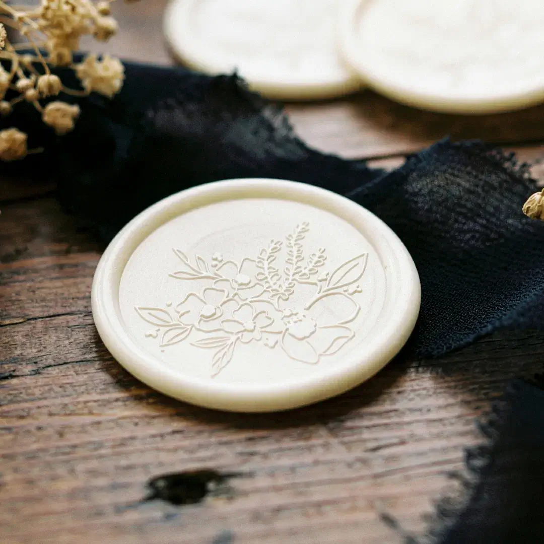 Romantic Floral Bouquet Flowers & Greenery Wedding Wax Seal Sticker