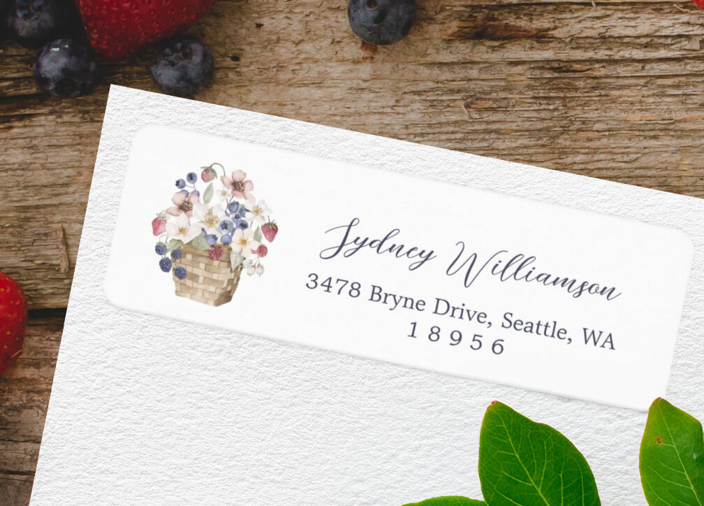 berry sweet baby shower return address labels by Moodthology Papery