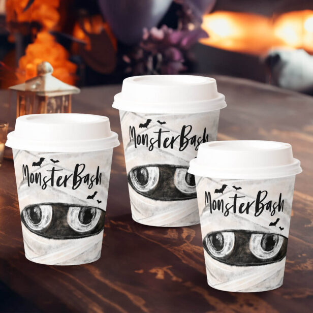 Monster Bash Fun Spooky Mummy Halloween Party Paper Cups