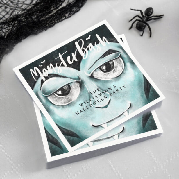 Monster Bash Fun Spooky Vampire Halloween Party Napkin